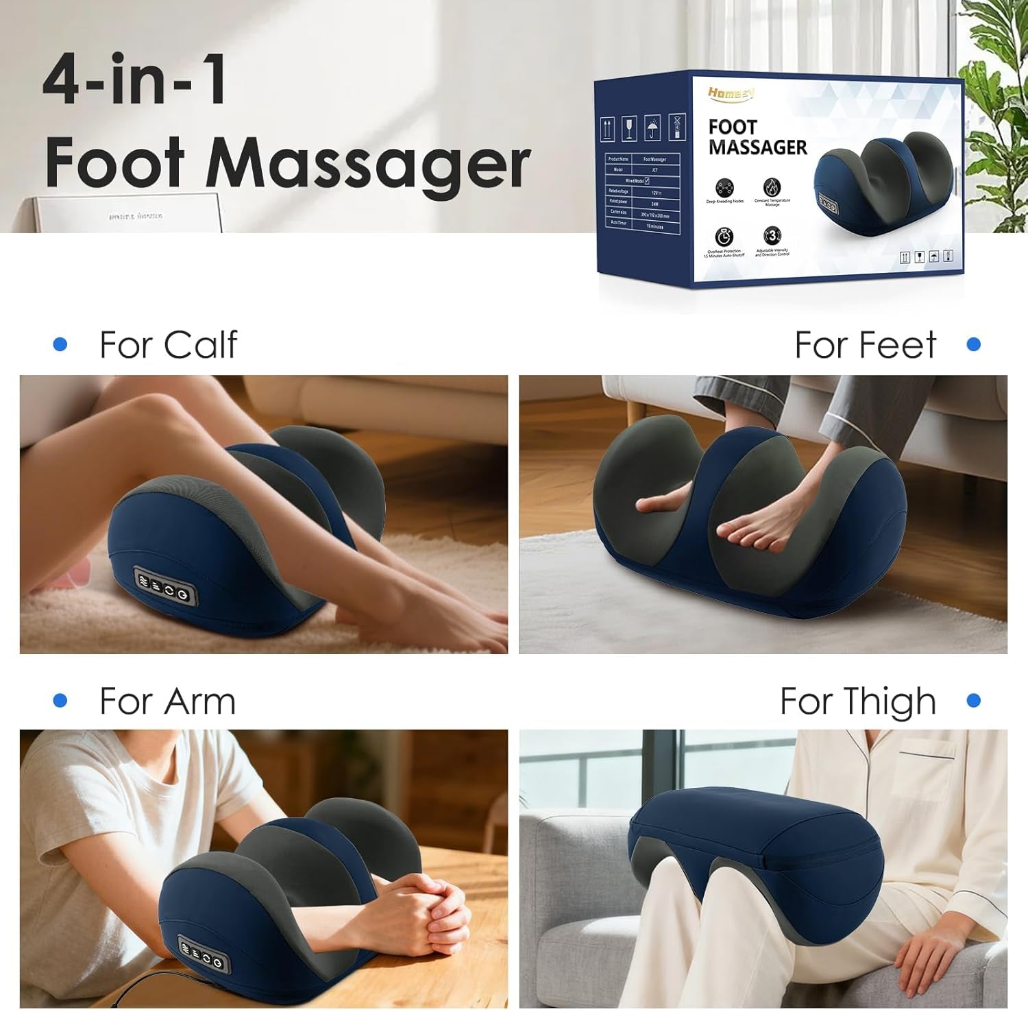 Shiatsu Foot & Calf Massager with Heat