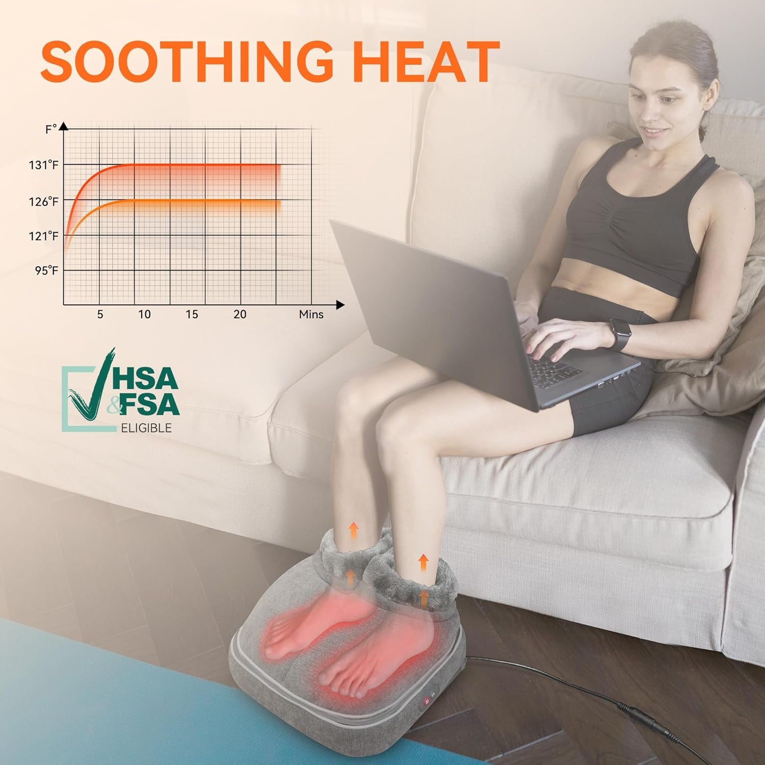 Shiatsu Foot Massager with Heat – Size 13