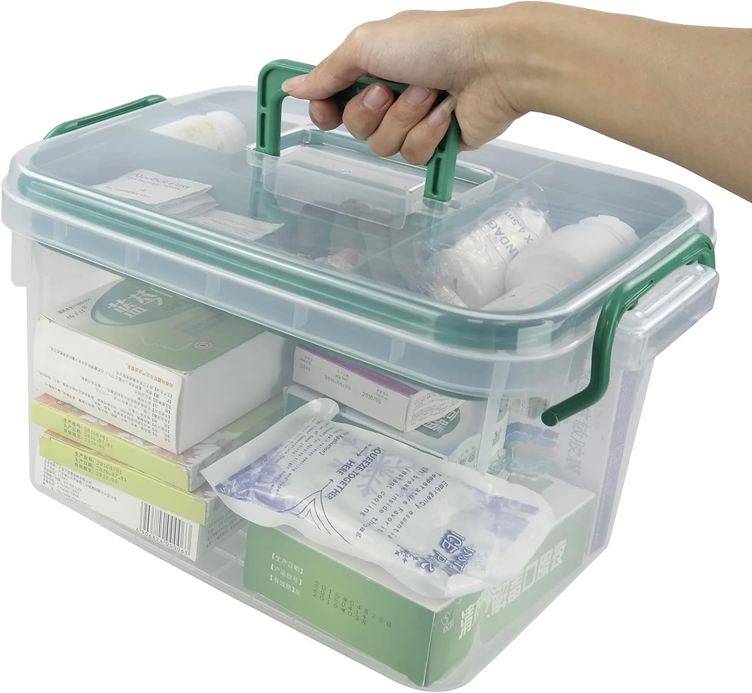 1-Pack Clear First Aid & Medicine Storage Box