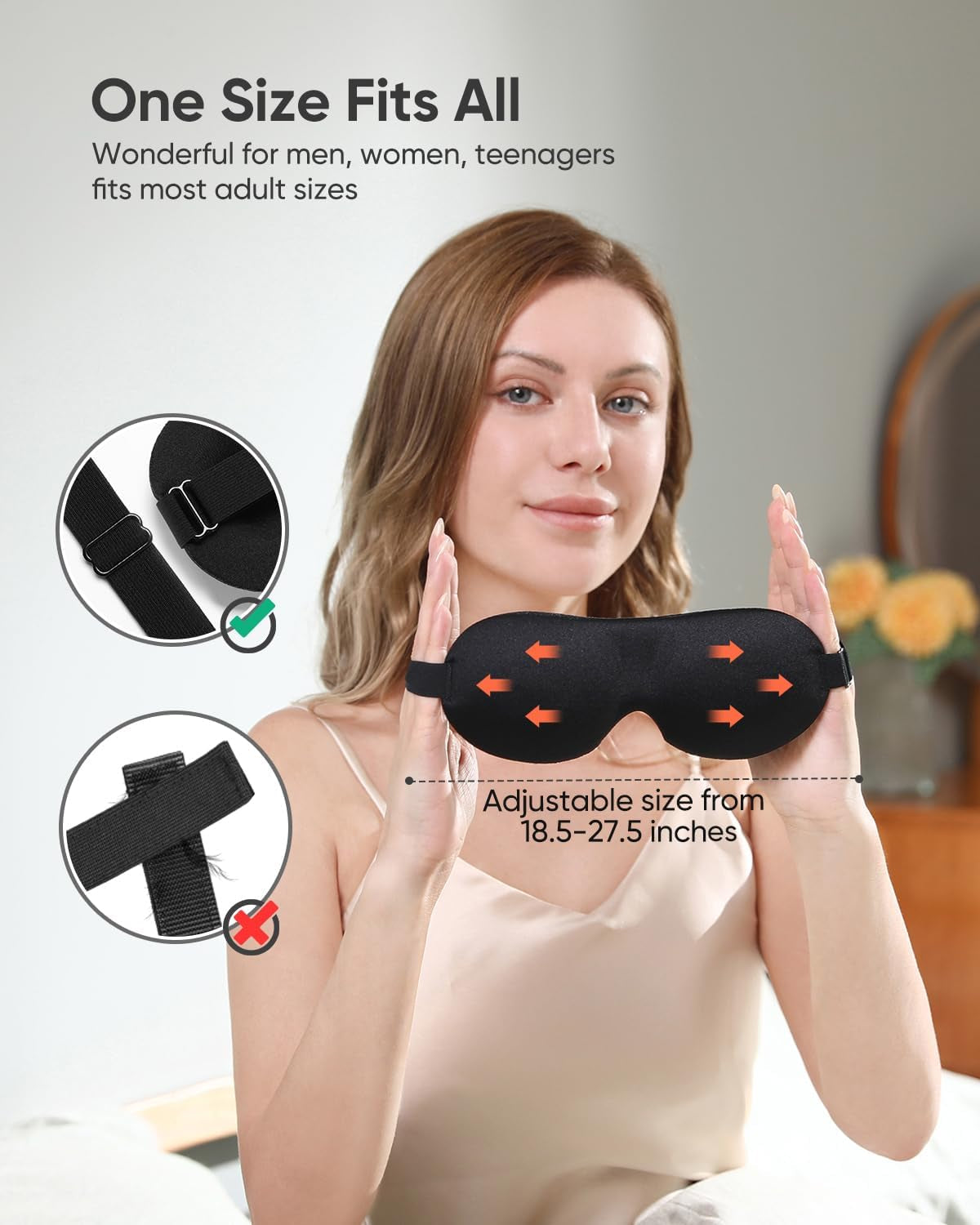 3-Pack 3D Blackout Sleep Masks for Side Sleepers