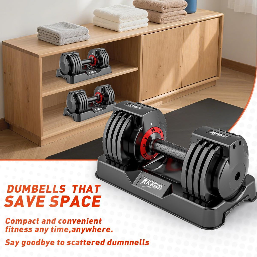Adjustable Dumbbell Set – 25/55 lbs