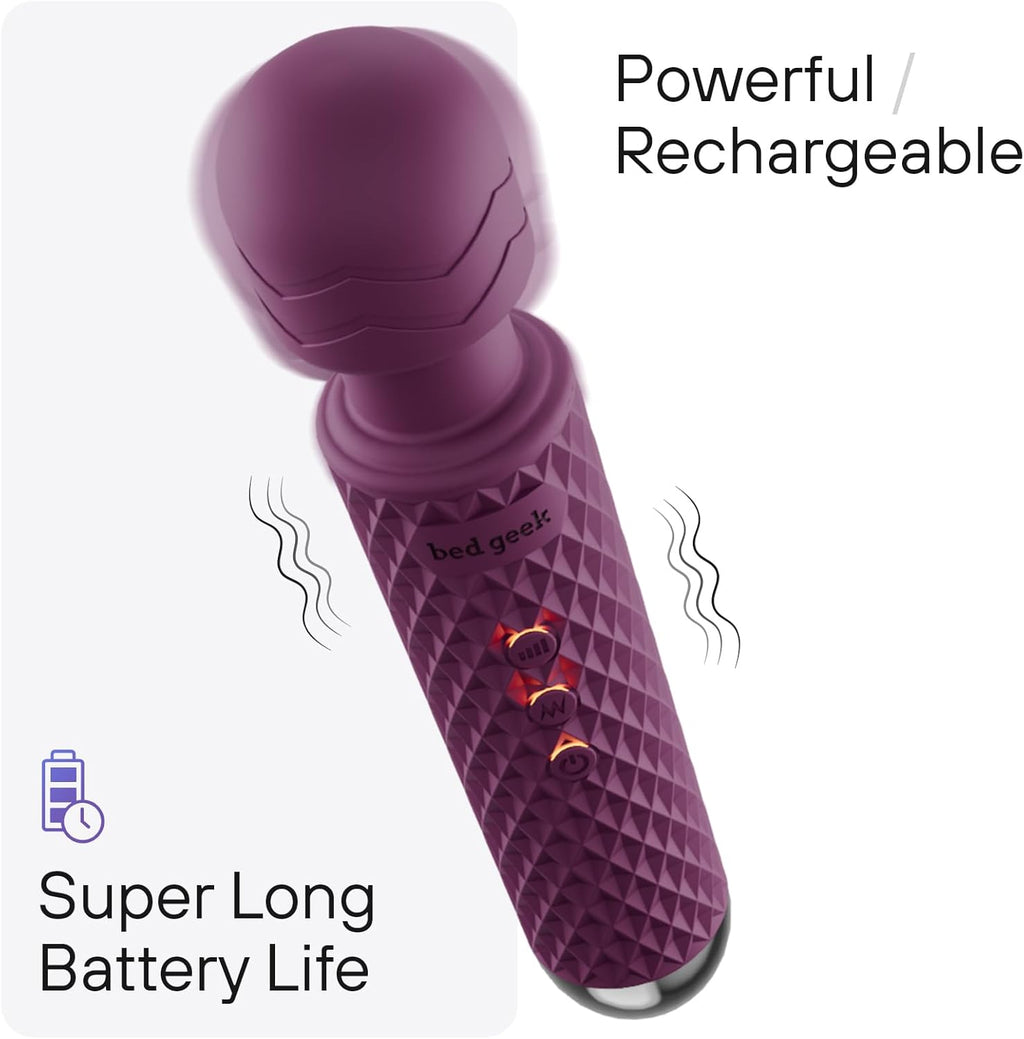 Cordless Wand Massager – 20 Patterns, 8 Speeds