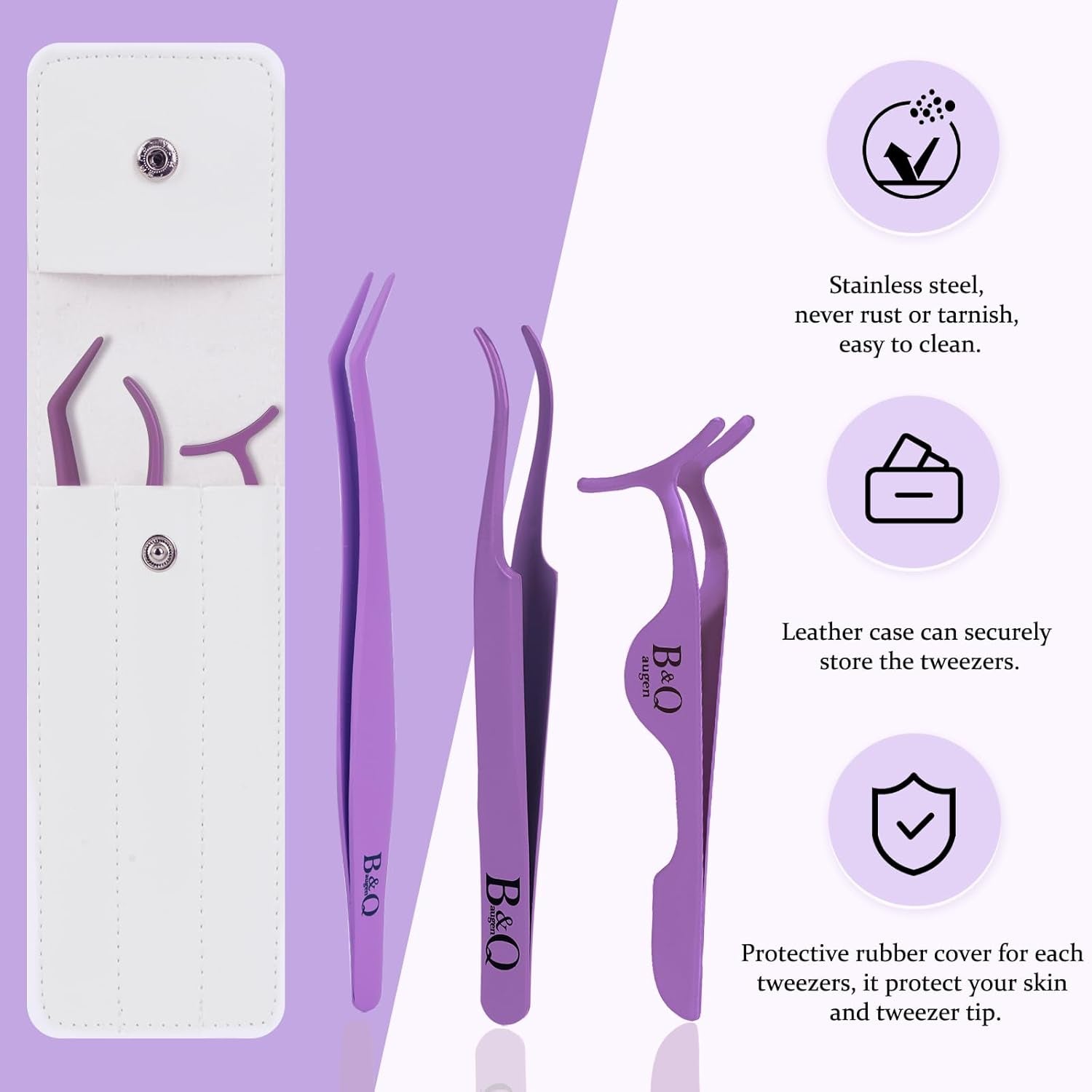 3PCS Eyelash Applicator Tool Kit – Purple