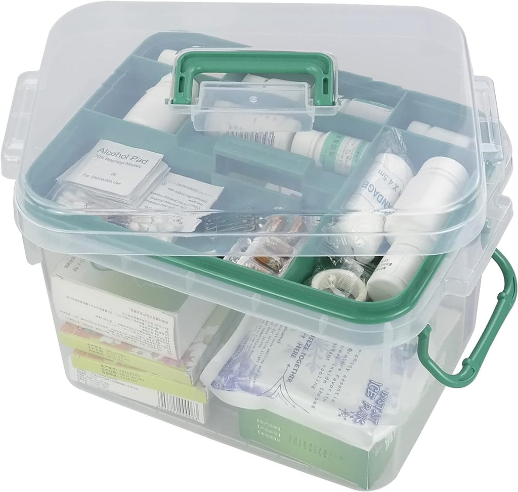 1-Pack Clear First Aid & Medicine Storage Box