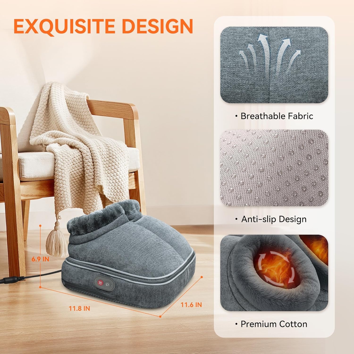 Shiatsu Foot Massager with Heat – Size 13