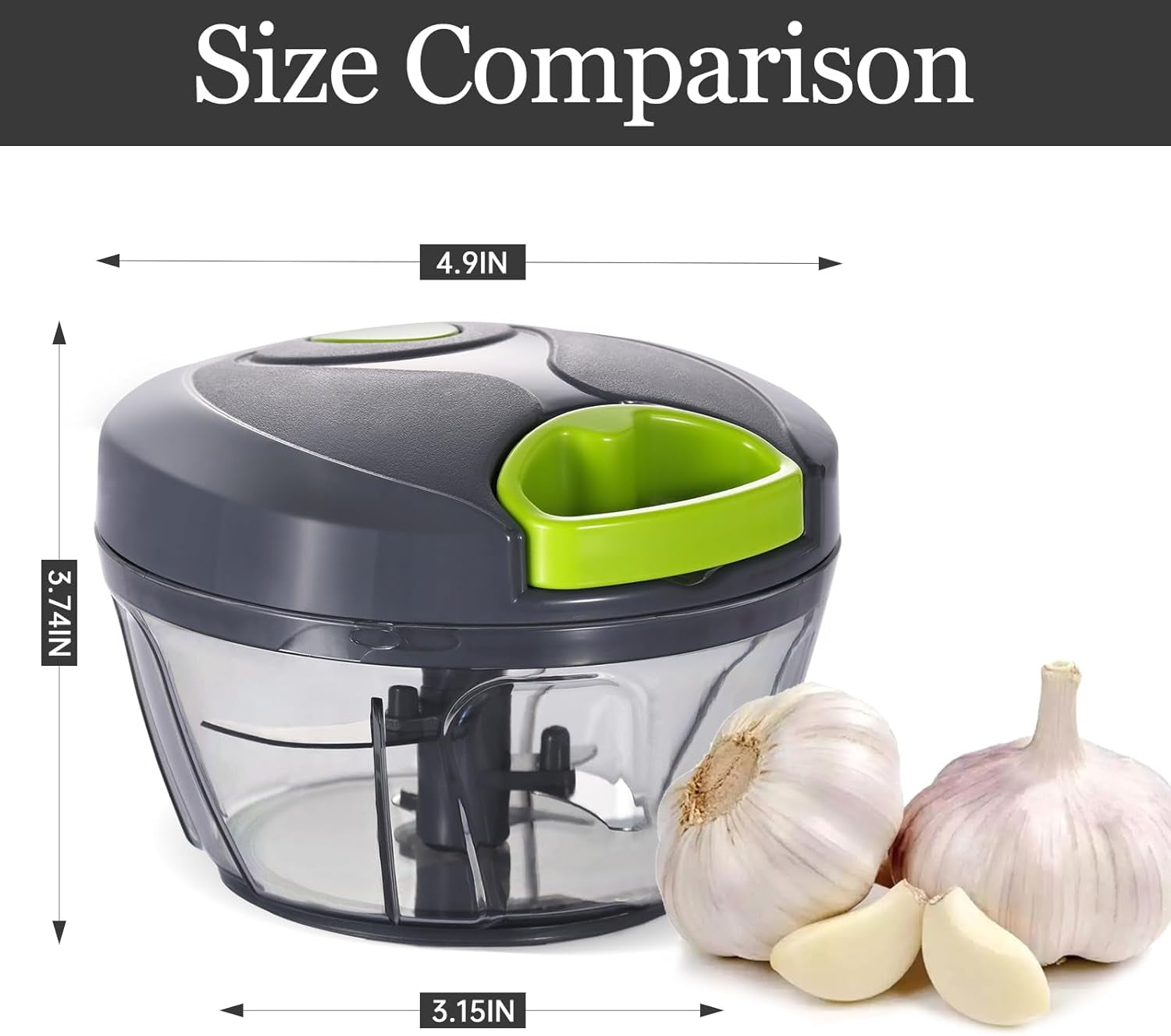 Manual 500ml Food Chopper – Gray