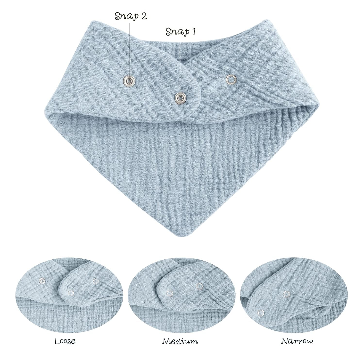 Muslin Baby Bibs 10 Pack Baby Bandana Drool Bibs 100% Cotton for Unisex Boys and Girls, Soft Absorbent Set for Teething and Drooling