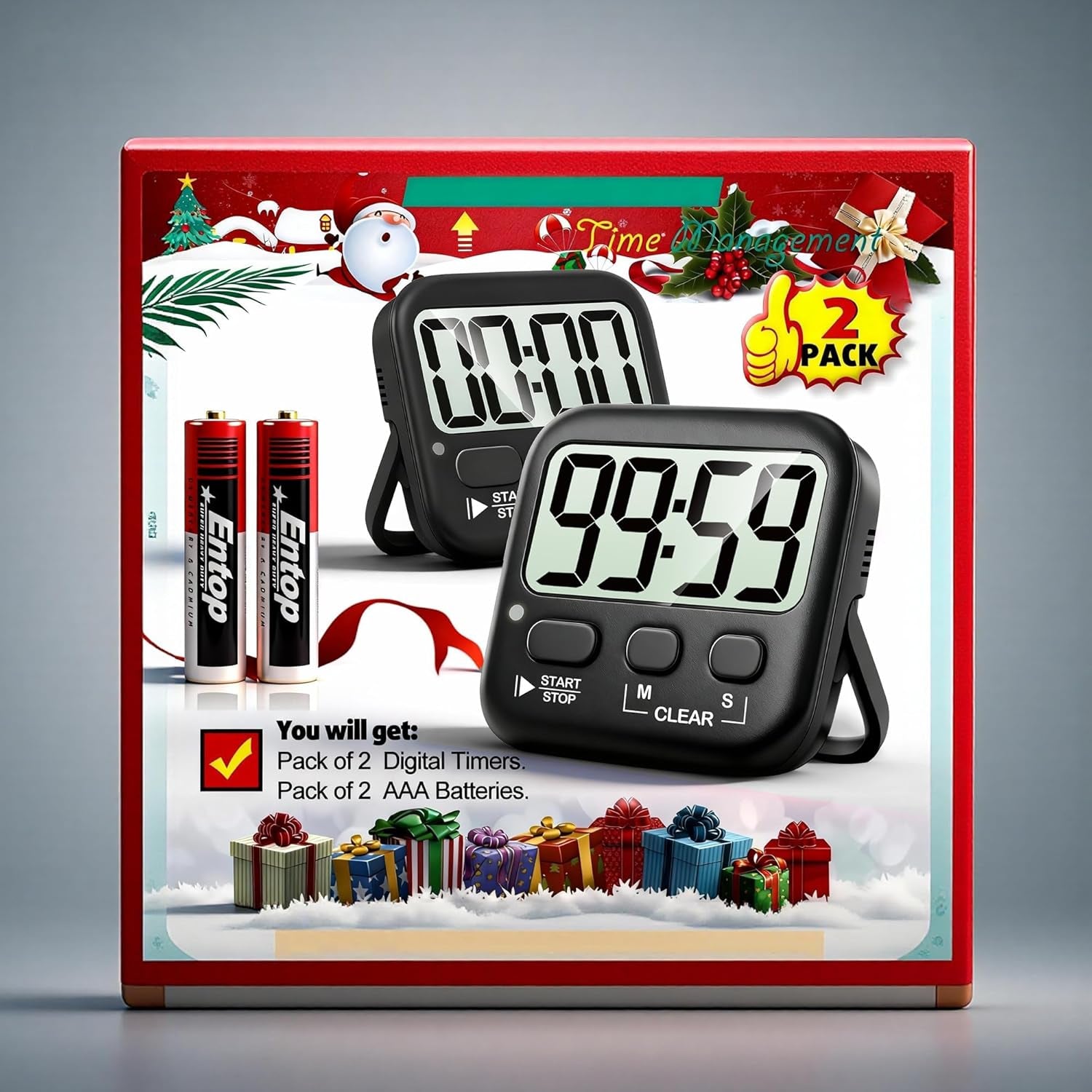 2-Pack Digital Magnetic Countdown Timers