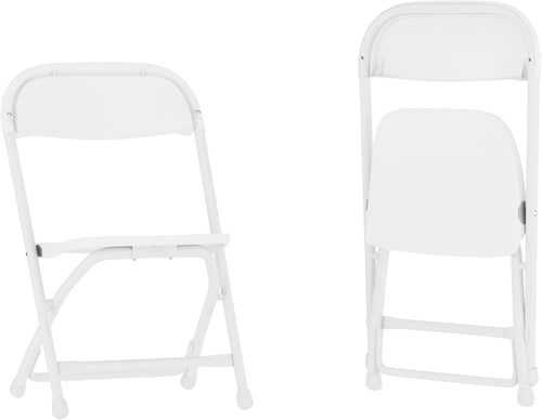 2-Pack Kids Folding Chairs White Plastic
