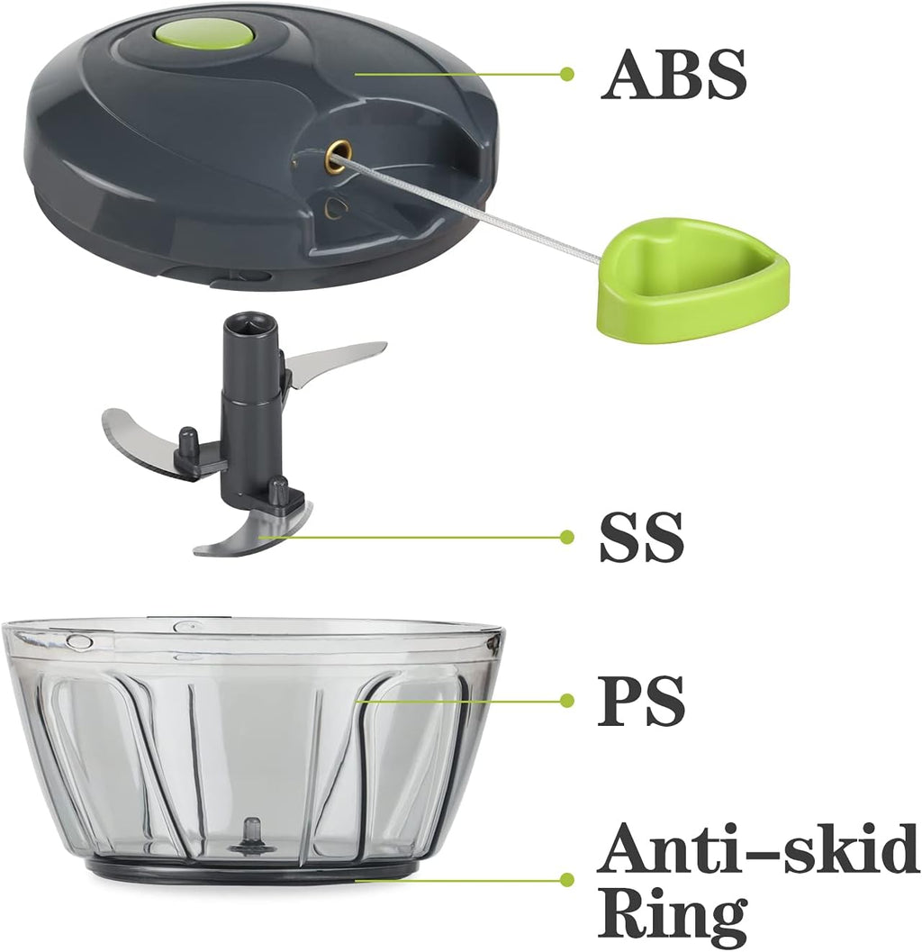 Manual 500ml Food Chopper – Gray
