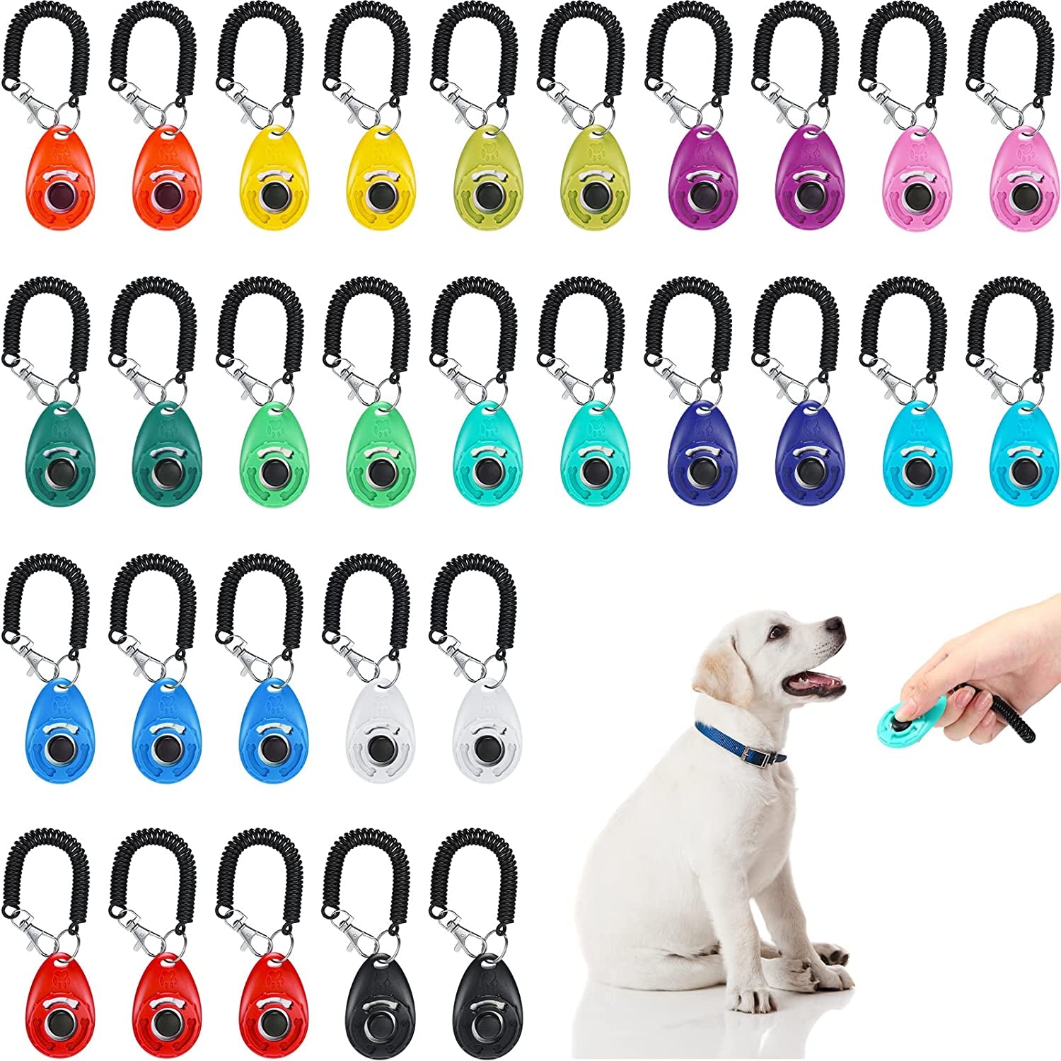 30 PCS Dog Training Clicker with Wrist Strap