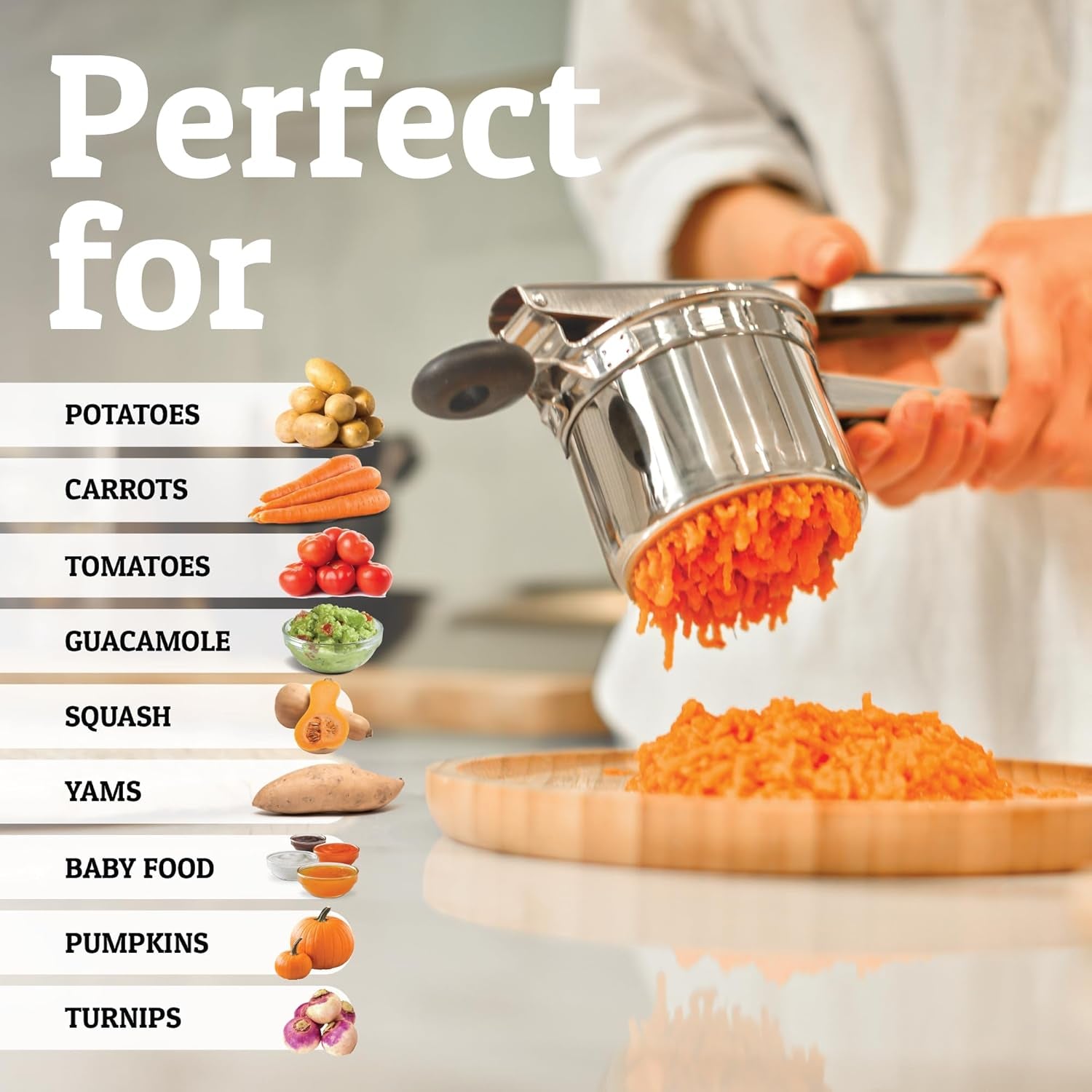 PriorityChef 15oz Stainless Steel Potato Ricer