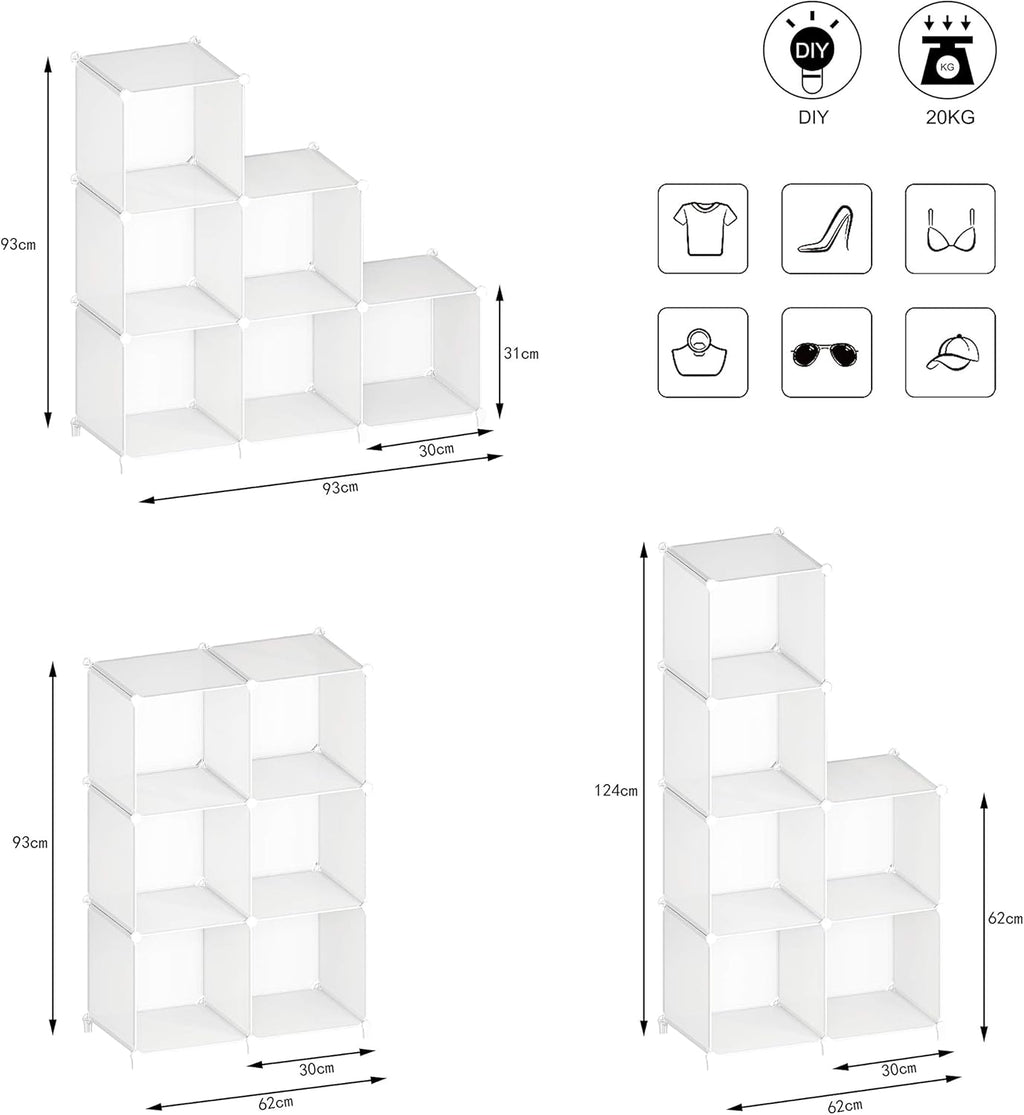6-Cube Stackable Closet Organizer
