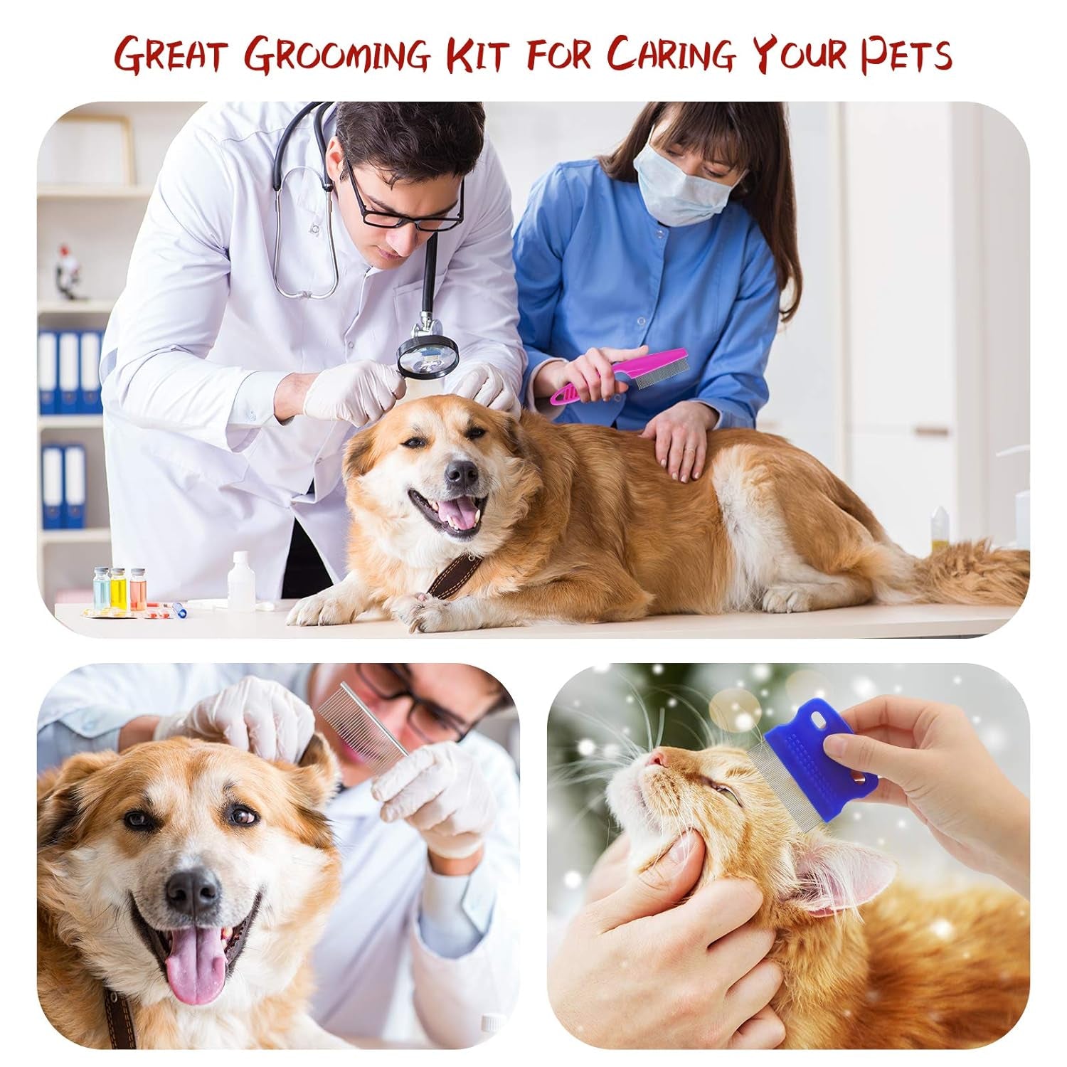 2-in-1 Pet Grooming Comb – Small Dogs & Puppies