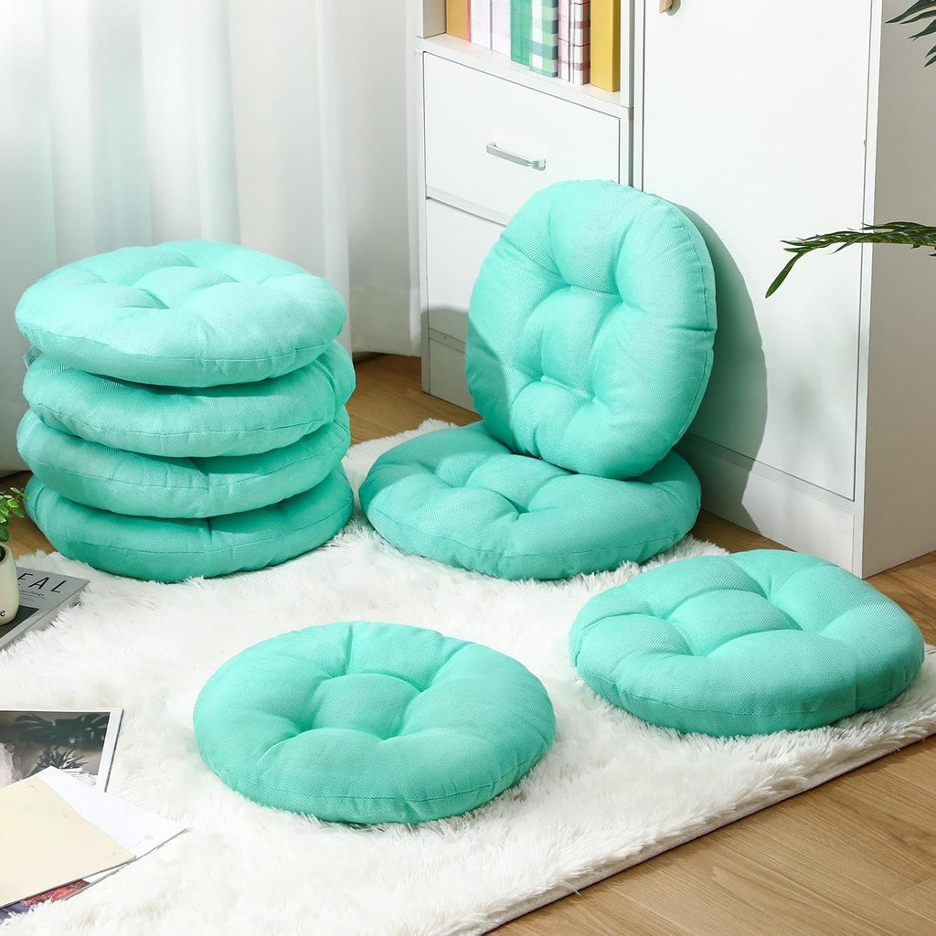 8-Pack 16" Round Floor Cushions – Mint Green