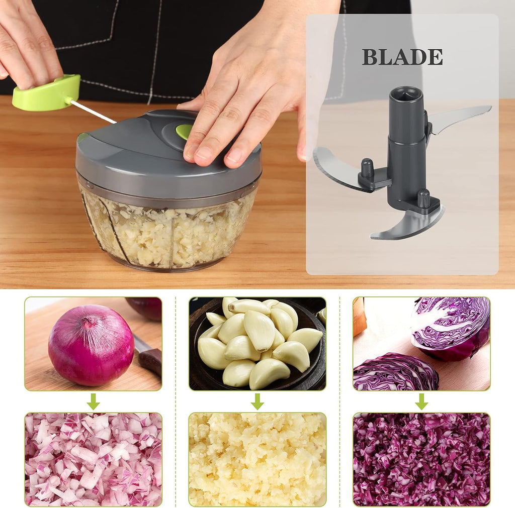 Manual 500ml Food Chopper – Gray