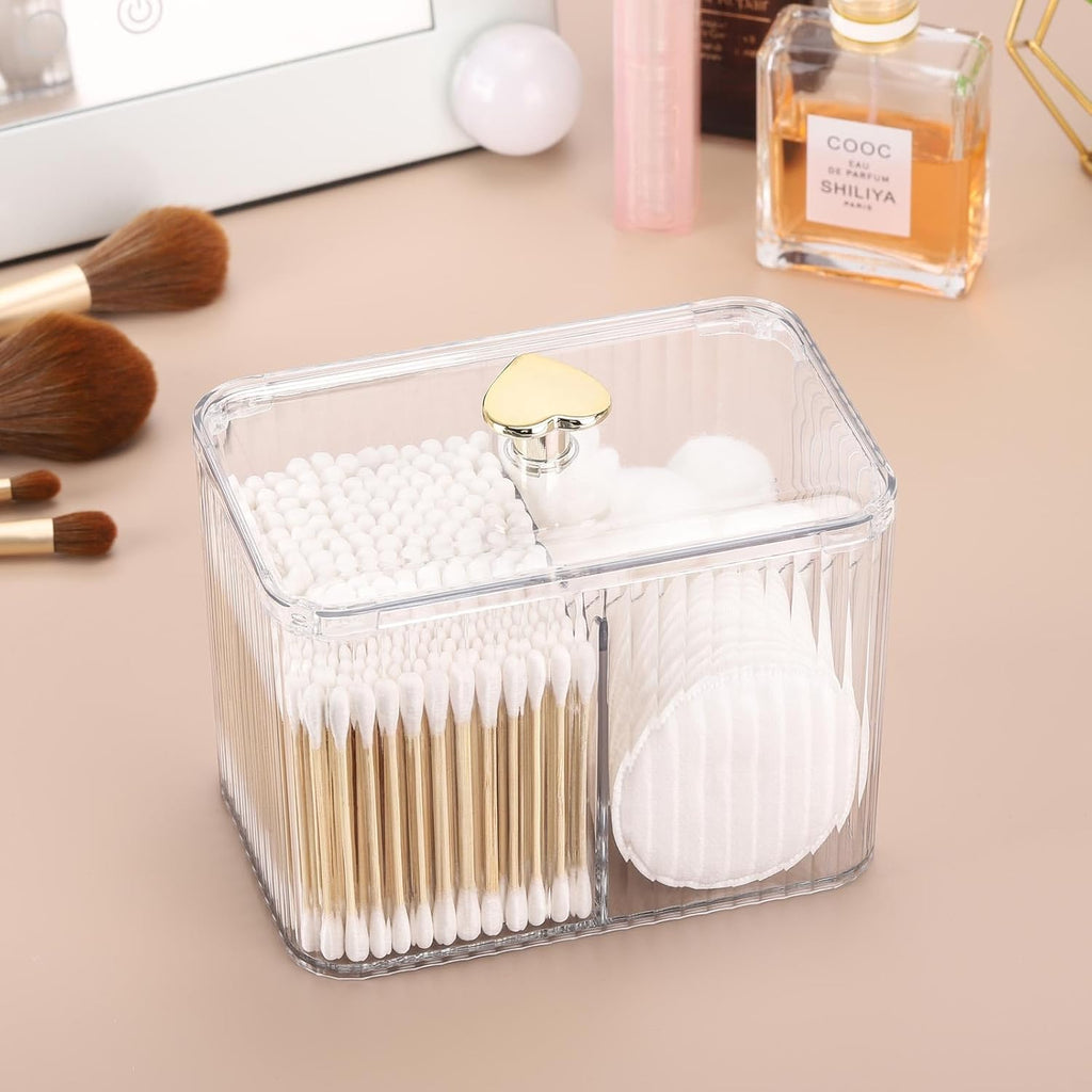 3-Section Qtip & Cotton Organizer Jar
