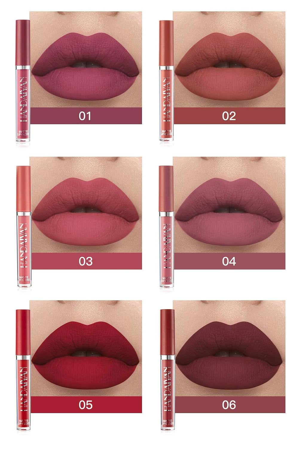 6PCS Matte Liquid Lipstick Long-Lasting Set