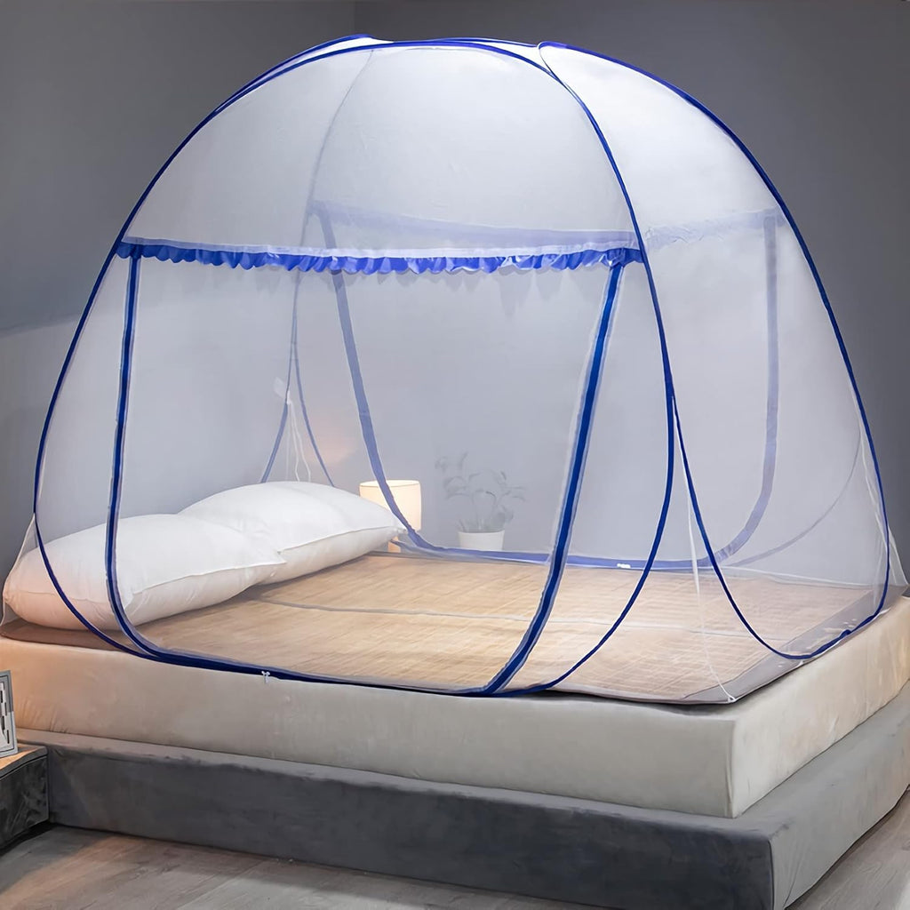 Pop-Up Mosquito Net for Bed – Blue