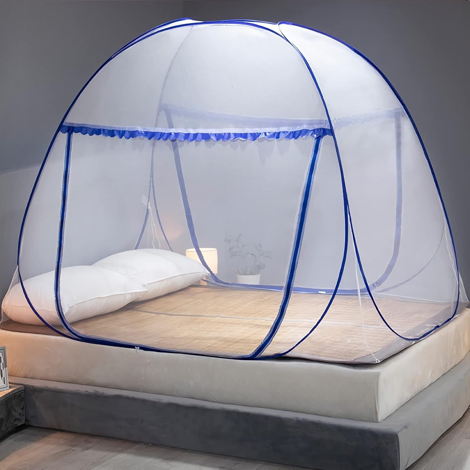 Pop-Up Mosquito Net for Bed – Blue