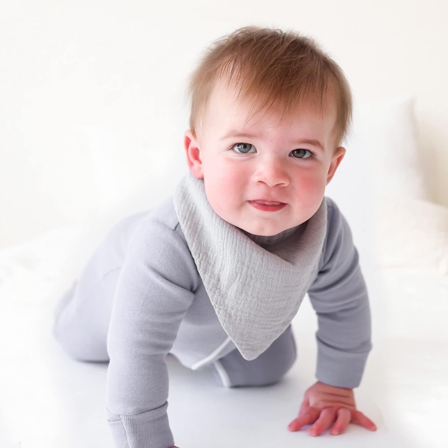 Muslin Baby Bibs 10 Pack Baby Bandana Drool Bibs 100% Cotton for Unisex Boys and Girls, Soft Absorbent Set for Teething and Drooling