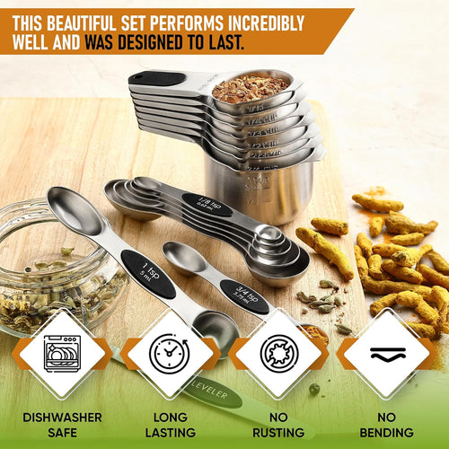 15-Piece Magnetic Measuring Cups & Spoons Set