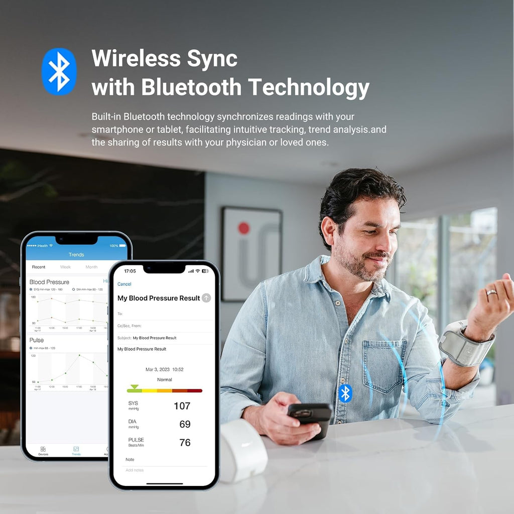 Push Wrist Blood Pressure Monitor – Bluetooth
