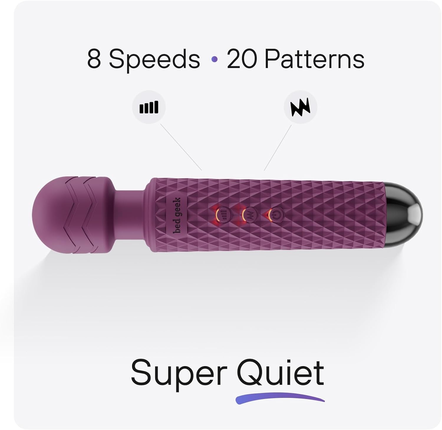 Cordless Wand Massager – 20 Patterns, 8 Speeds