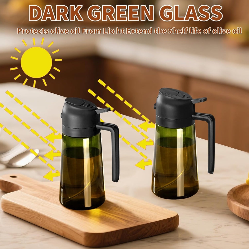 16oz Glass Olive Oil Dispenser & Sprayer