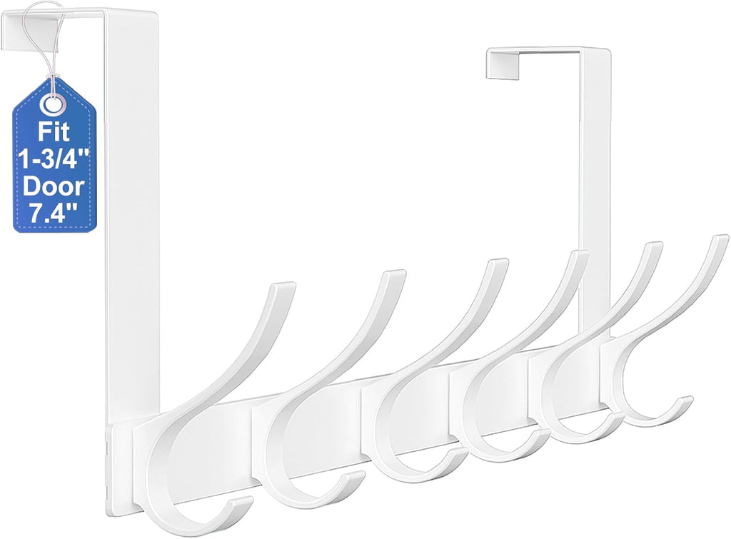Over-the-Door Hooks 12-Hook White Hanger