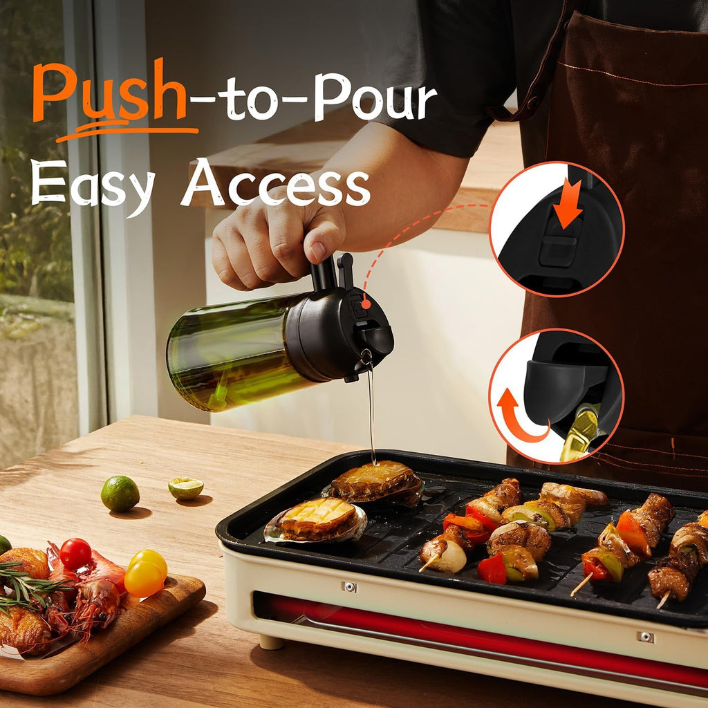16oz Olive Oil Dispenser & Sprayer Bottle
