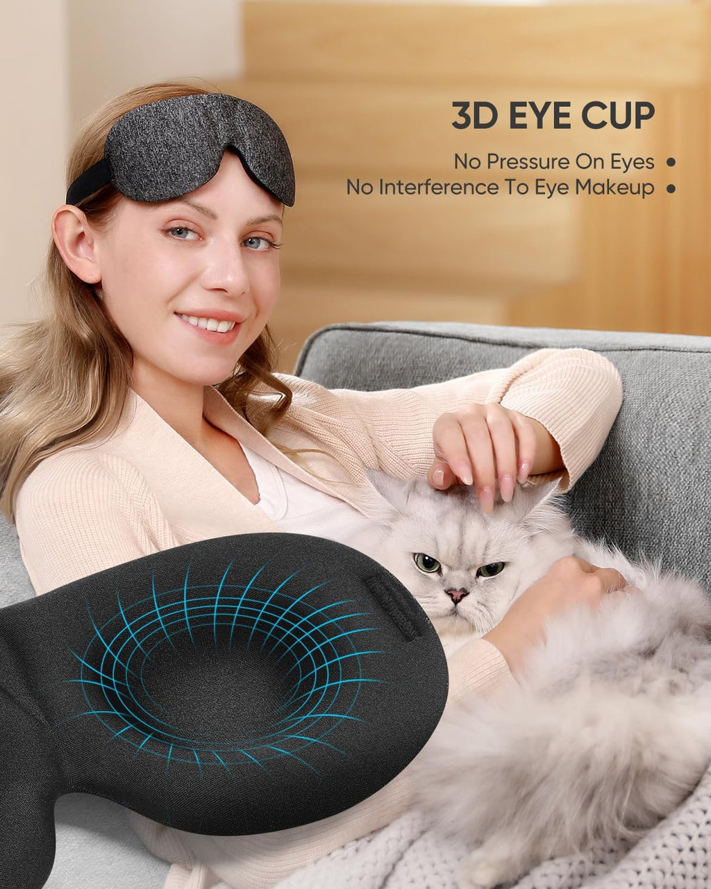 3-Pack 3D Blackout Sleep Masks for Side Sleepers