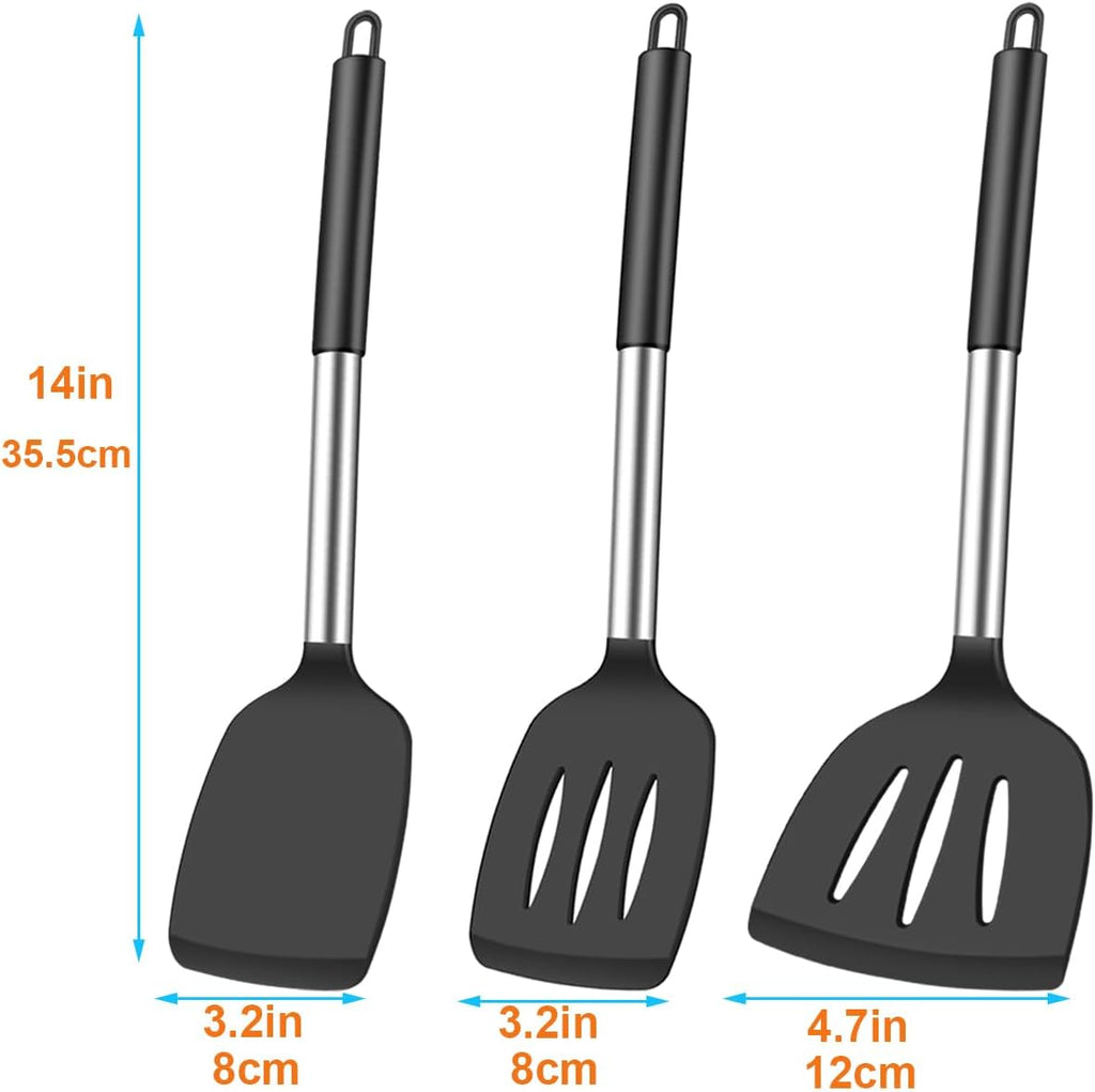 3-Piece Heat-Resistant Silicone Spatula Set