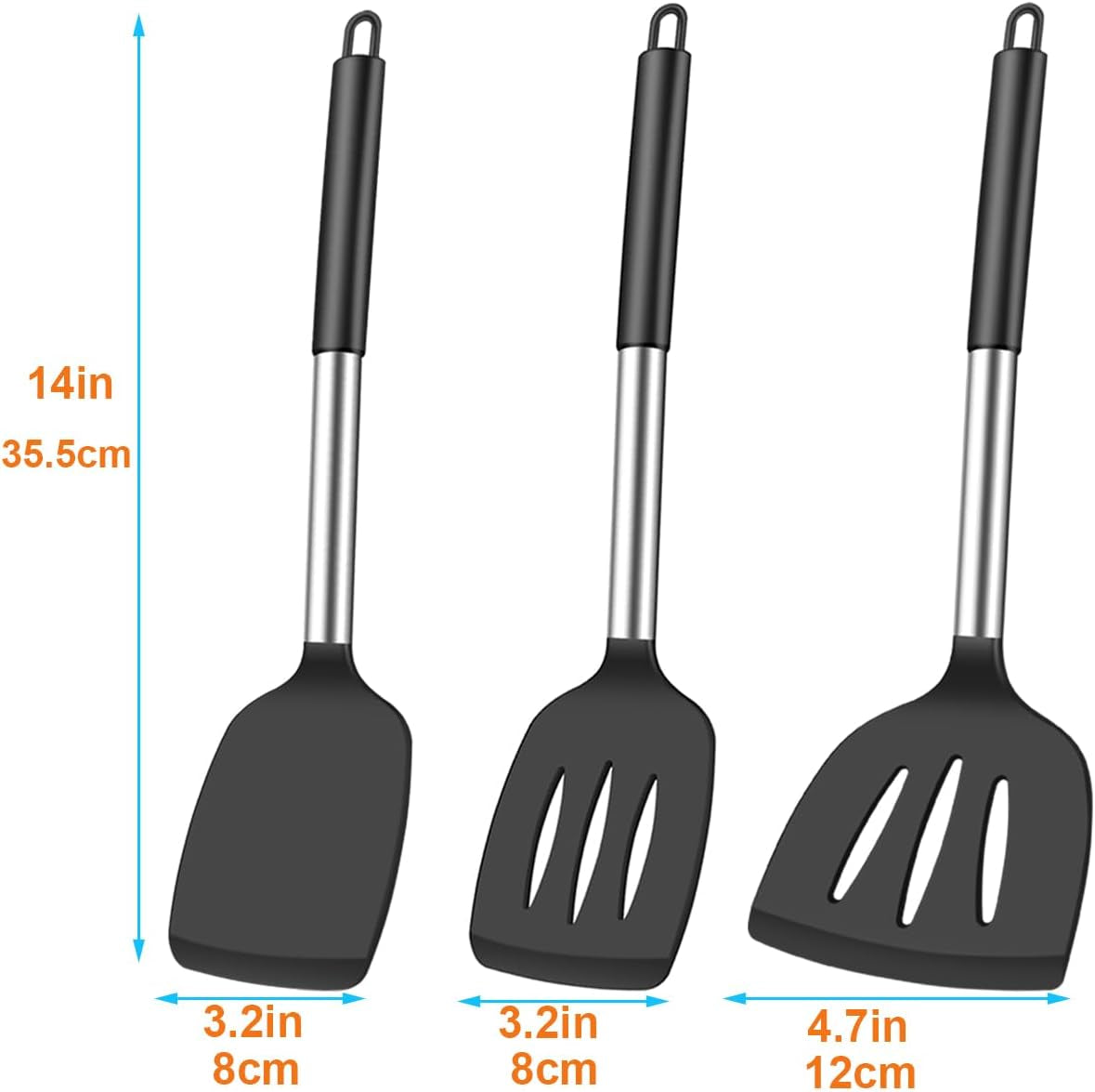 3-Piece Heat-Resistant Silicone Spatula Set