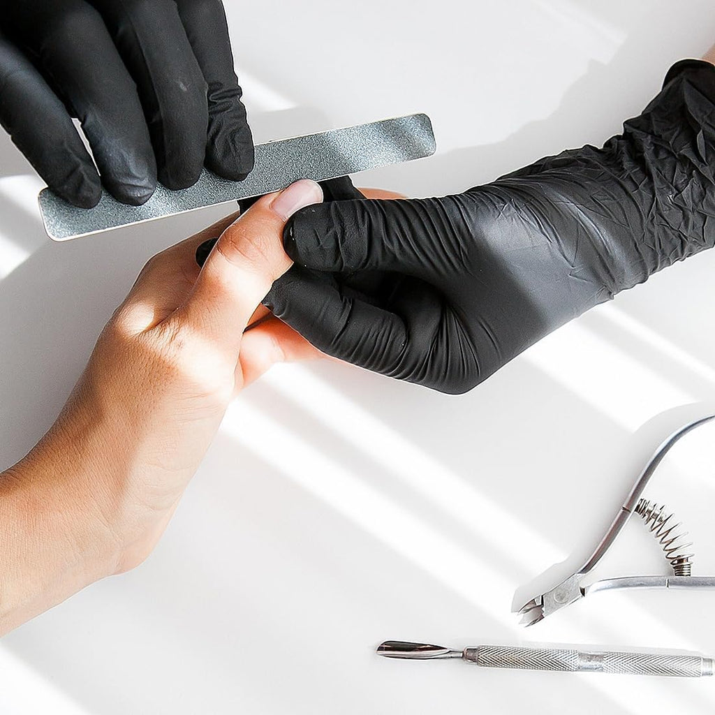 Disposable Nitrile Gloves – Black, 100 Count