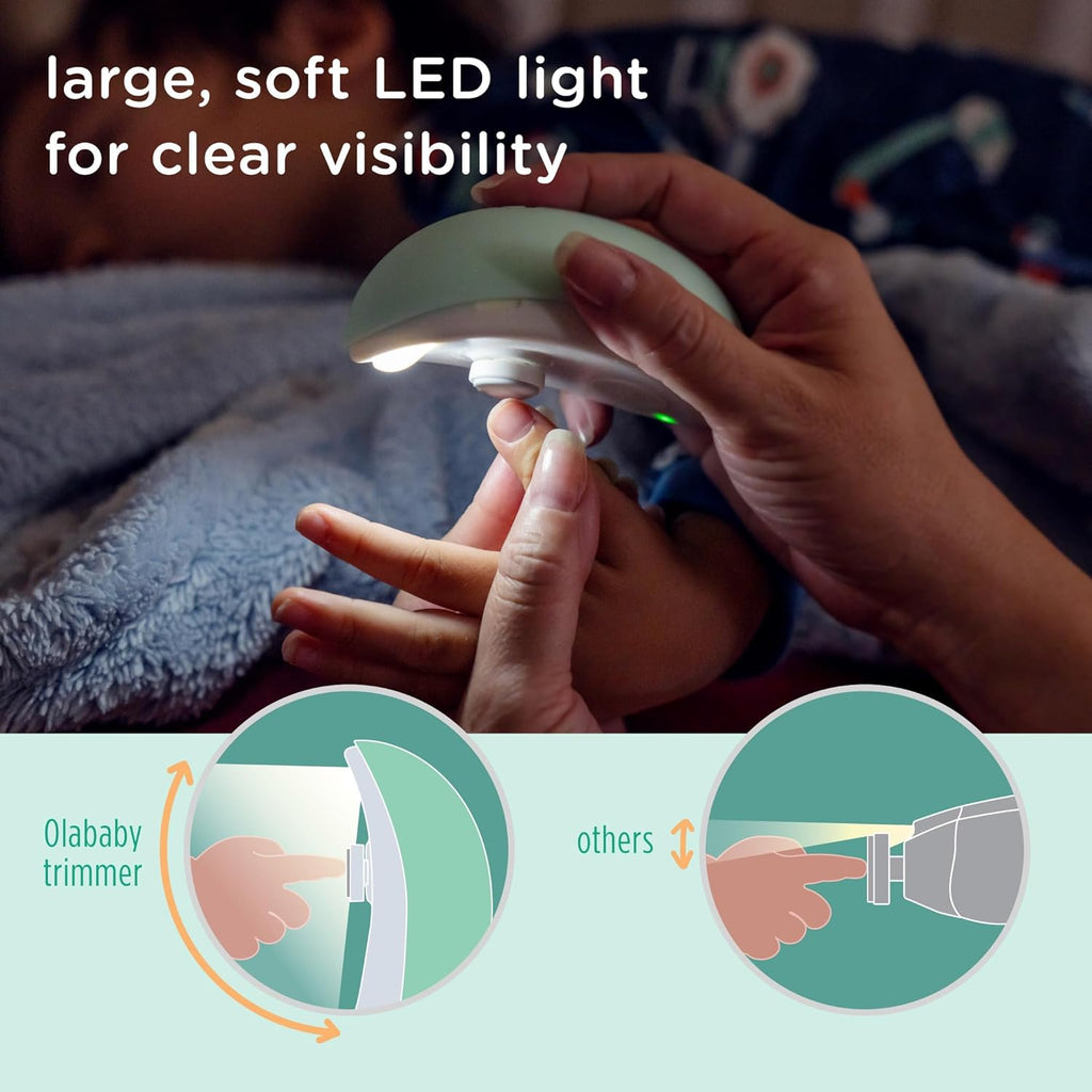 Rechargeable Electric Baby Nail Trimmer | Newborn Nail Clipper | Electronic File for Babies | Infant/Toddler Nail Grooming Kit | Portable Manicure Essentials | LED Light Fingernail Cutter Set