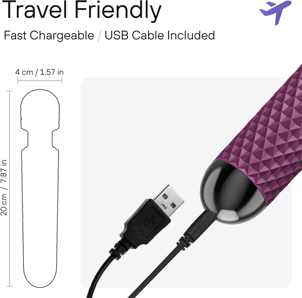 Cordless Wand Massager – 20 Patterns, 8 Speeds