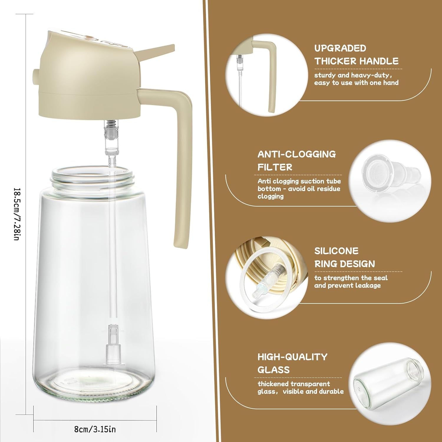 2-Pack Oil Sprayer & Dispenser – 16oz