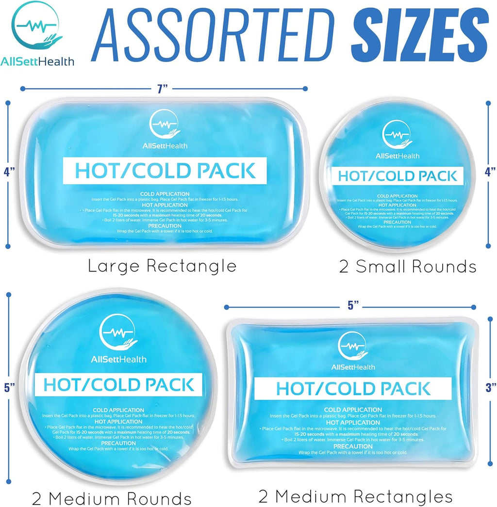 Reusable Hot & Cold Gel Ice Packs Variety Set