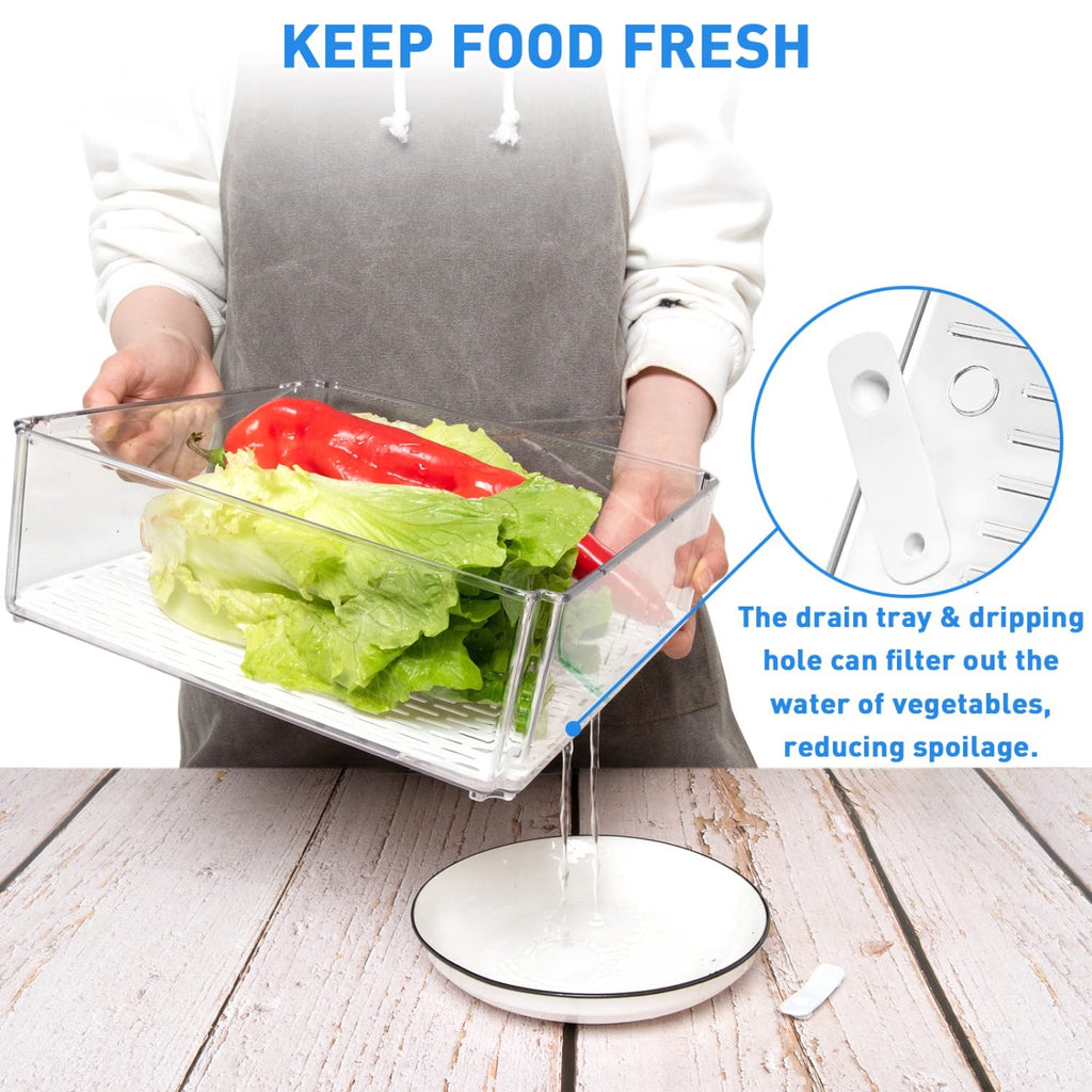 10-Pack Clear Fridge Organizer Bins – BPA-Free