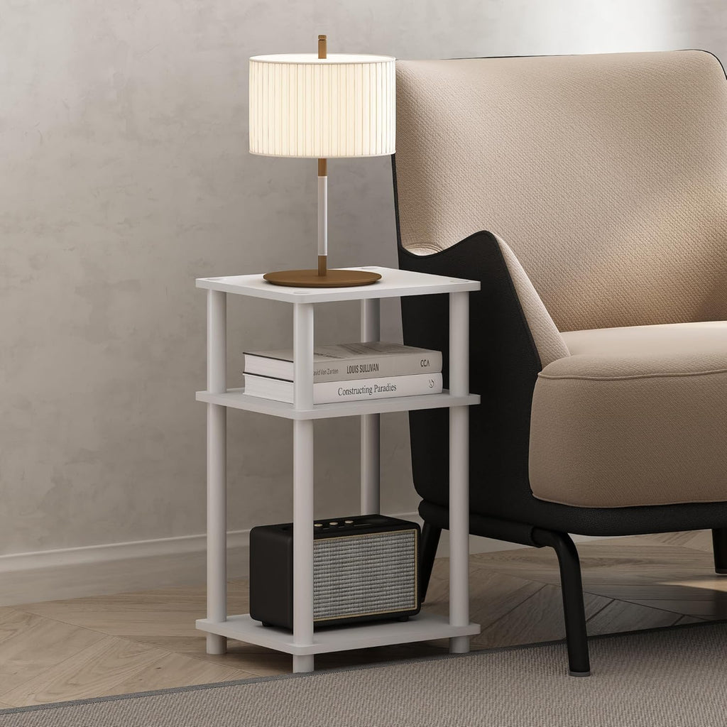 Turn-N-Tube 3-Tier Nightstand – White