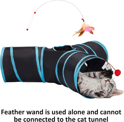 3-Way Collapsible Cat Tunnel Toy – Indoor