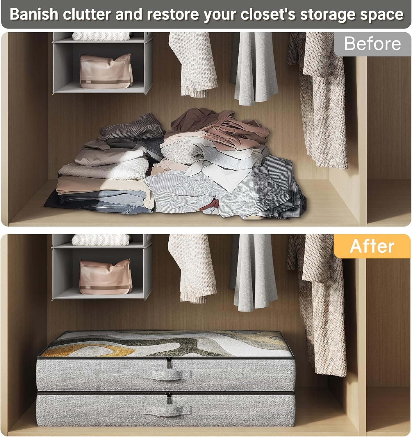 2-Pack Underbed Storage Bins Low Profile