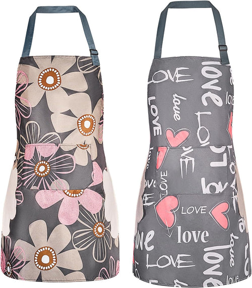 2-Pack Women’s Floral Waterproof Aprons