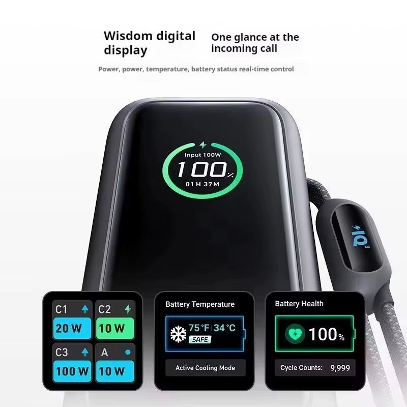 Anker Zolo 25,000mAh Power Bank with 165W Max Fast Charge and Retractable Cables for Mobile Devices and Laptops