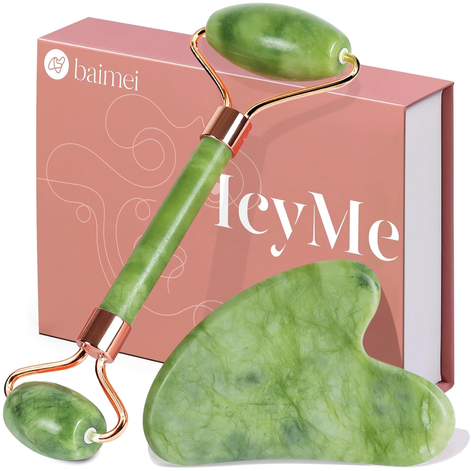 Icyme Jade Roller & Gua Sha Facial Set