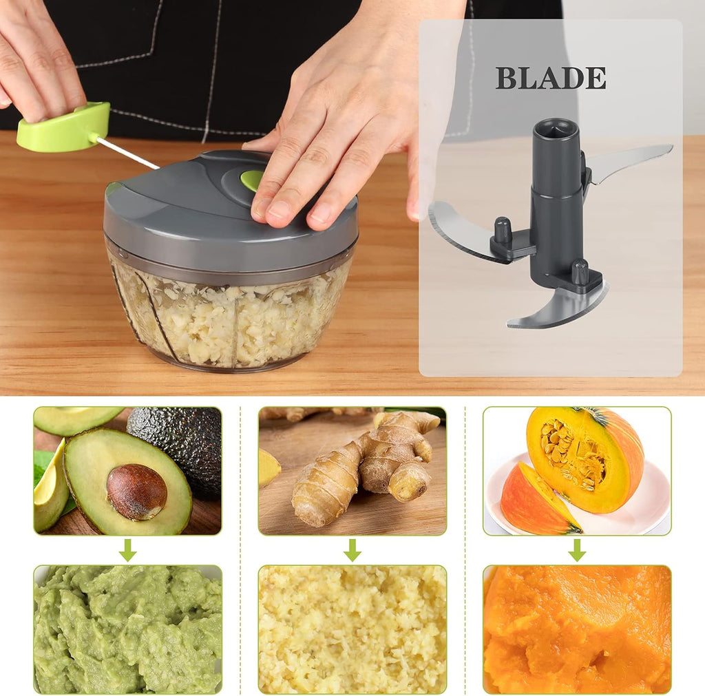 Manual 500ml Food Chopper – Gray
