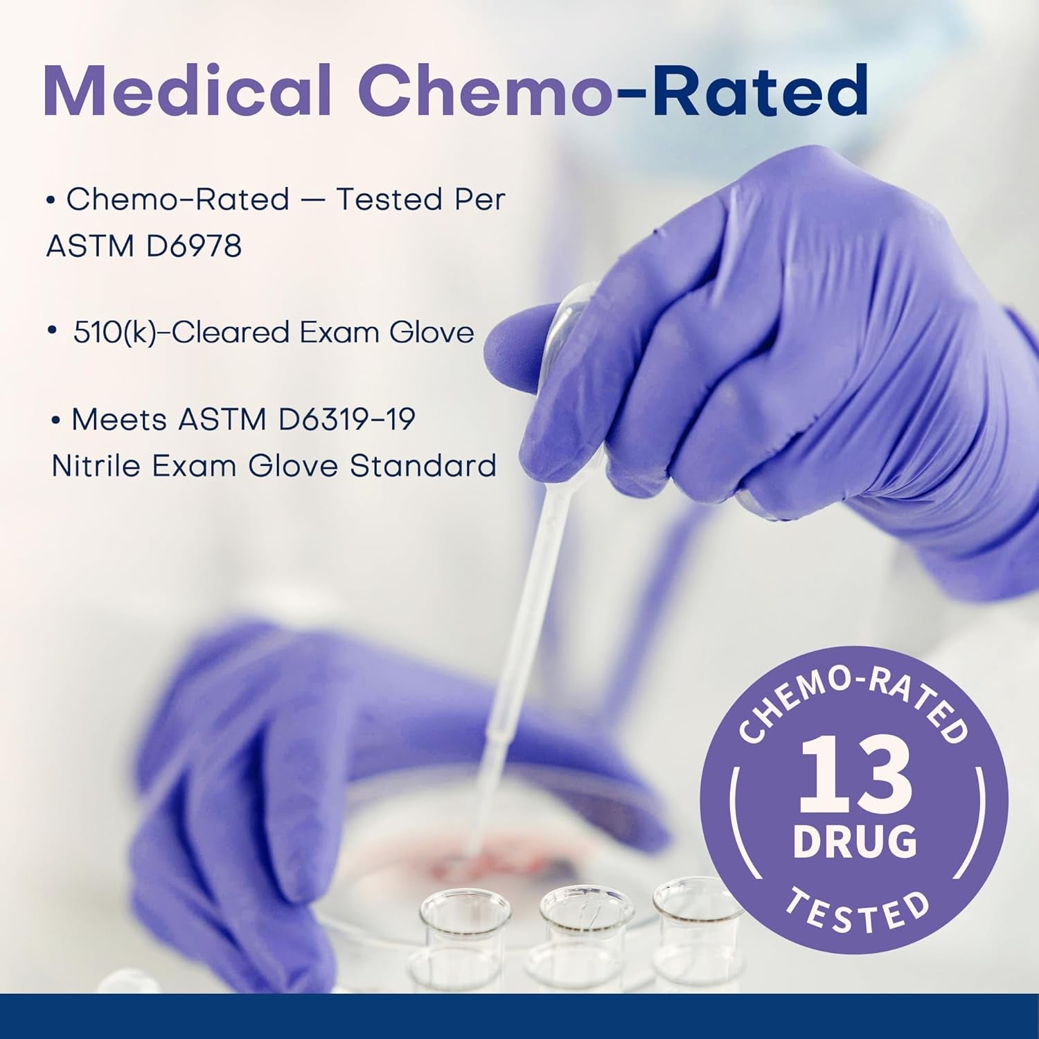 Nitrile Disposable Gloves – 100 Count, Chemo Safe