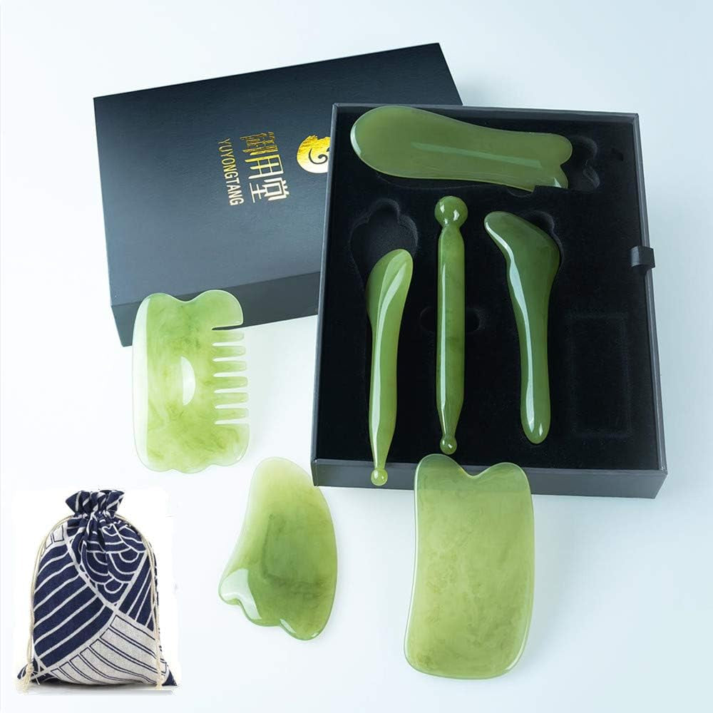 7-Piece Gua Sha Massage Tool Set – Green