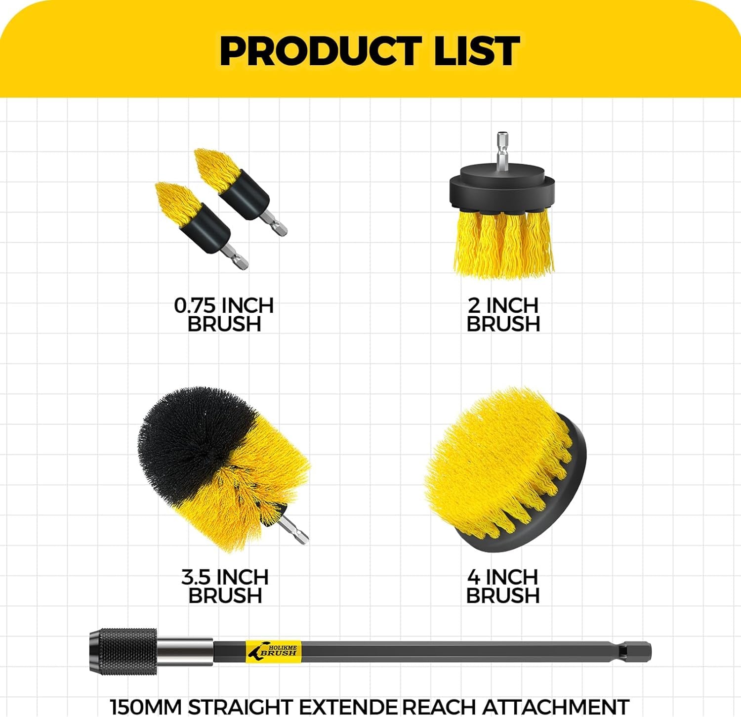 6-Pack Drill Brush Set – All-Purpose Cleaning Kit